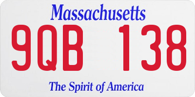MA license plate 9QB138