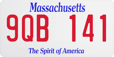 MA license plate 9QB141