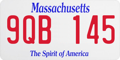 MA license plate 9QB145