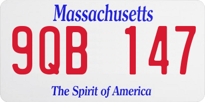 MA license plate 9QB147