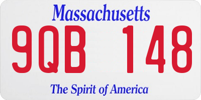 MA license plate 9QB148