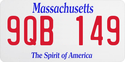 MA license plate 9QB149