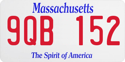 MA license plate 9QB152