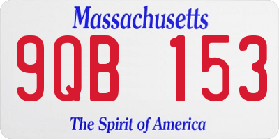 MA license plate 9QB153