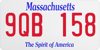 MA license plate 9QB158