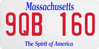 MA license plate 9QB160