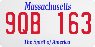 MA license plate 9QB163