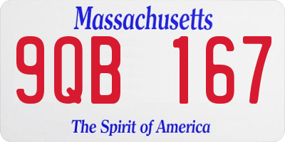 MA license plate 9QB167