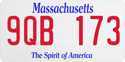MA license plate 9QB173