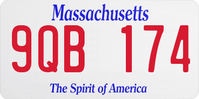 MA license plate 9QB174