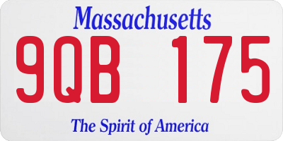 MA license plate 9QB175