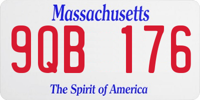 MA license plate 9QB176