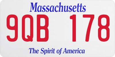 MA license plate 9QB178