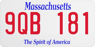 MA license plate 9QB181