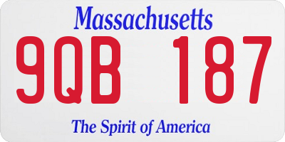 MA license plate 9QB187