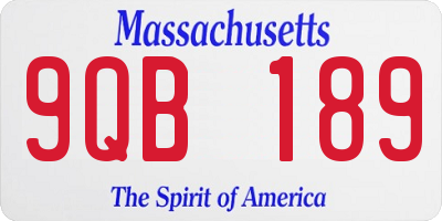 MA license plate 9QB189
