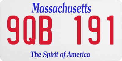 MA license plate 9QB191