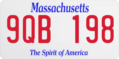 MA license plate 9QB198