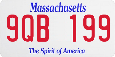 MA license plate 9QB199