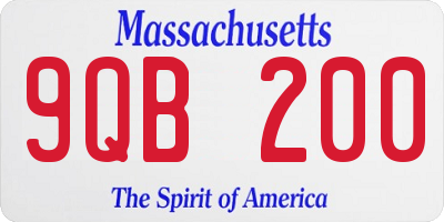 MA license plate 9QB200
