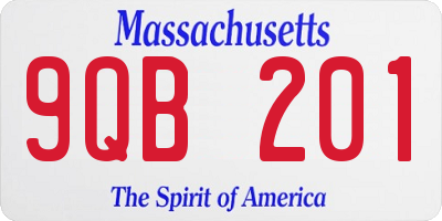 MA license plate 9QB201