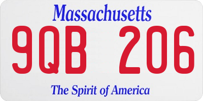 MA license plate 9QB206