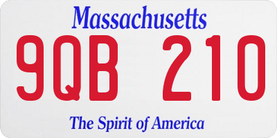 MA license plate 9QB210
