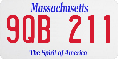 MA license plate 9QB211