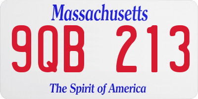 MA license plate 9QB213