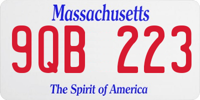 MA license plate 9QB223