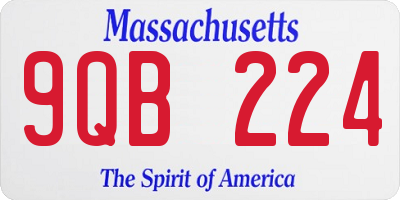 MA license plate 9QB224