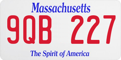 MA license plate 9QB227