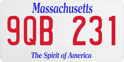 MA license plate 9QB231