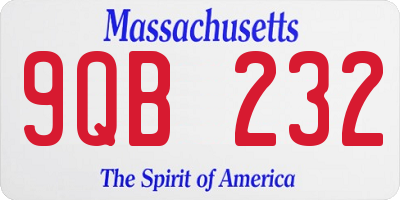 MA license plate 9QB232