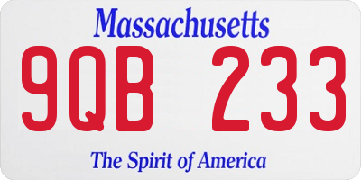 MA license plate 9QB233