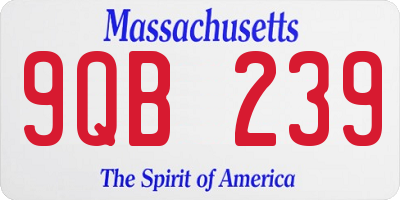 MA license plate 9QB239