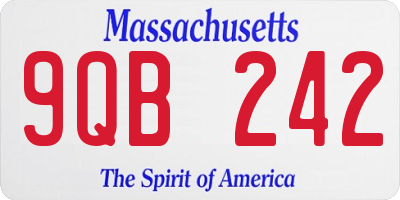 MA license plate 9QB242
