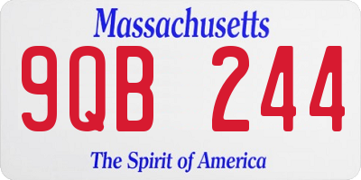 MA license plate 9QB244