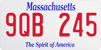 MA license plate 9QB245