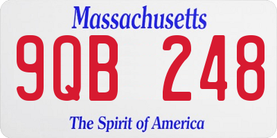 MA license plate 9QB248