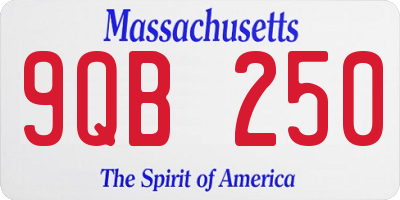 MA license plate 9QB250