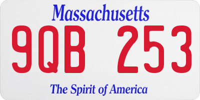 MA license plate 9QB253