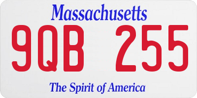 MA license plate 9QB255