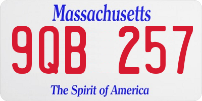 MA license plate 9QB257