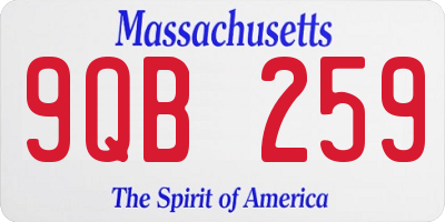 MA license plate 9QB259