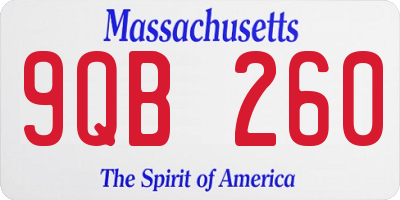 MA license plate 9QB260