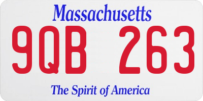 MA license plate 9QB263