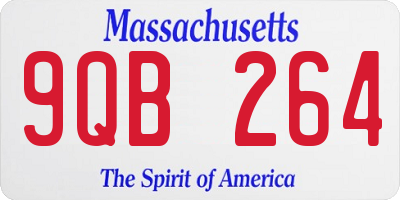 MA license plate 9QB264