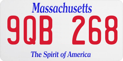 MA license plate 9QB268