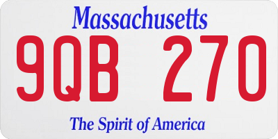 MA license plate 9QB270